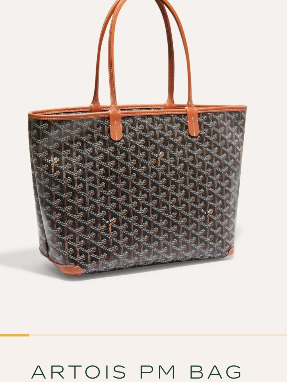 Goyard Artois PM Brown Patterned Tote with Tan Trim